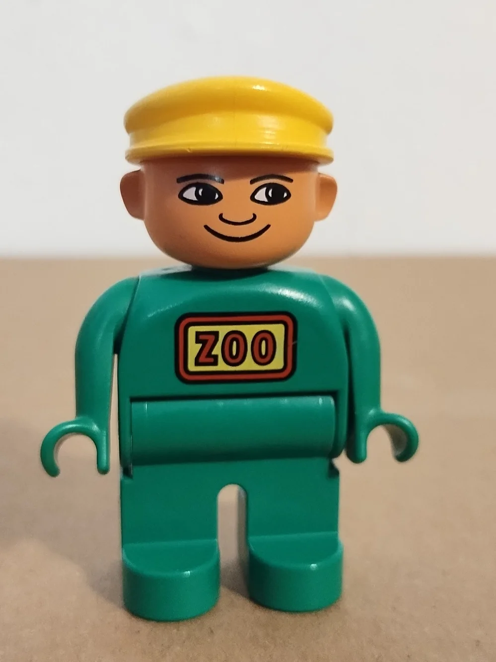 Lego Duplo Zoo Keeper Man Worker green and yellow